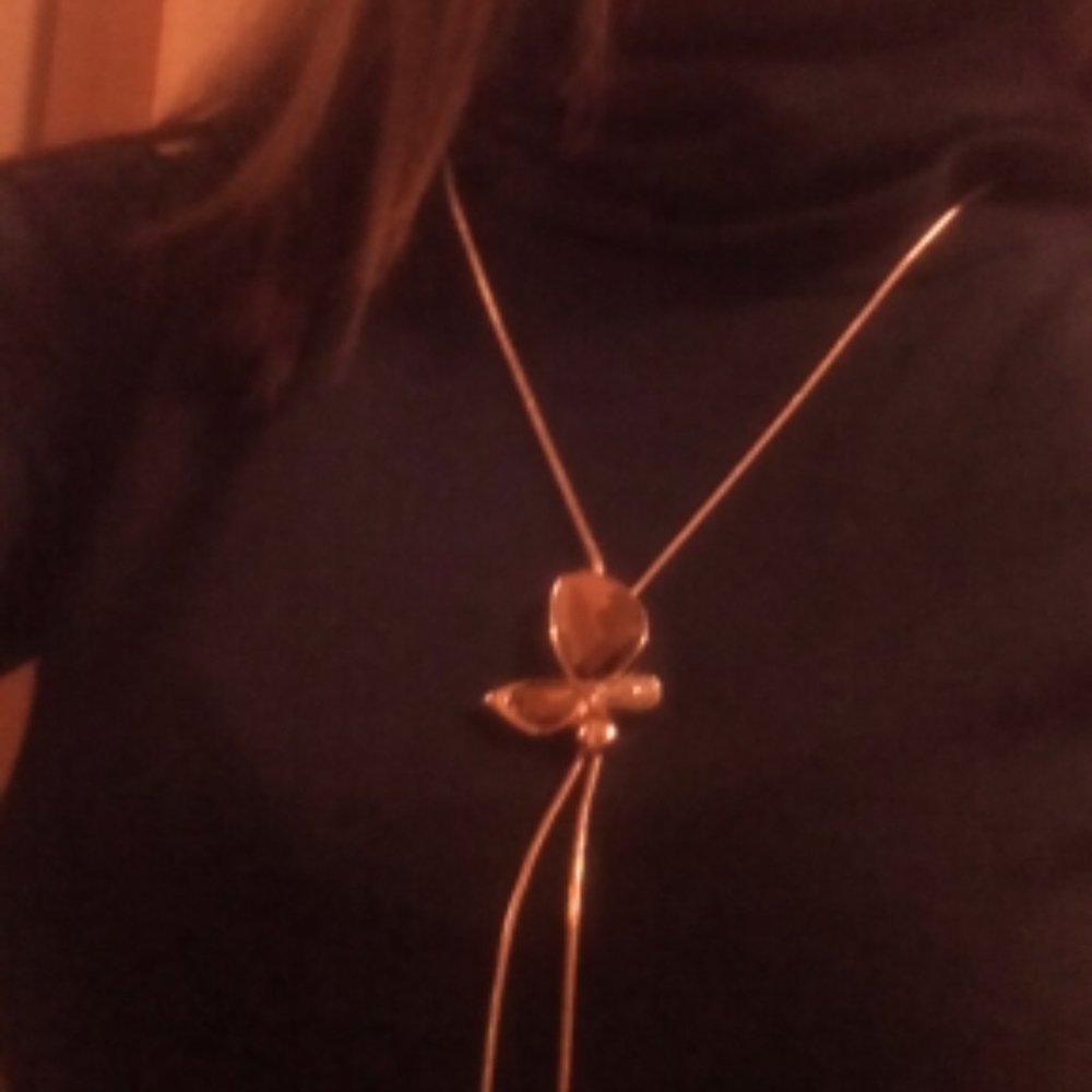 Rose Gold Plated Long Crystal Necklace - Picture 8 of 8